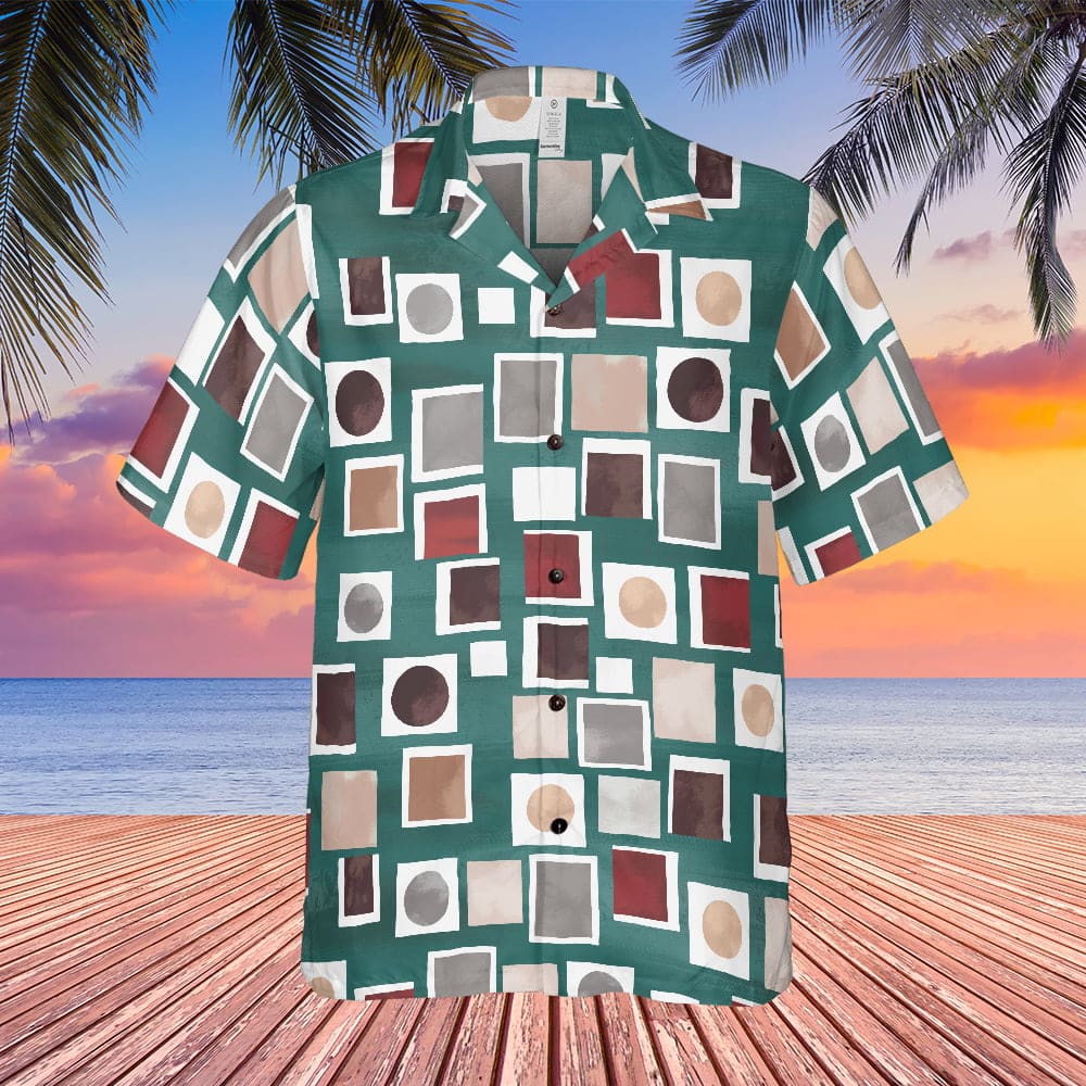 The Sopranos Tony Soprano Square Hem And Eye-Catching Geometric Pattern Hawaiian Shirt - Tazila
