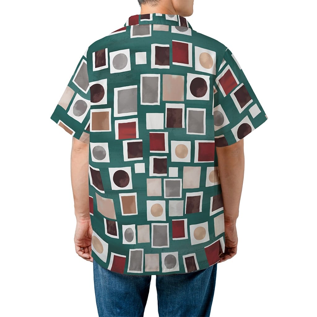 The Sopranos Tony Soprano Square Hem And Eye-Catching Geometric Pattern Hawaiian Shirt - Tazila