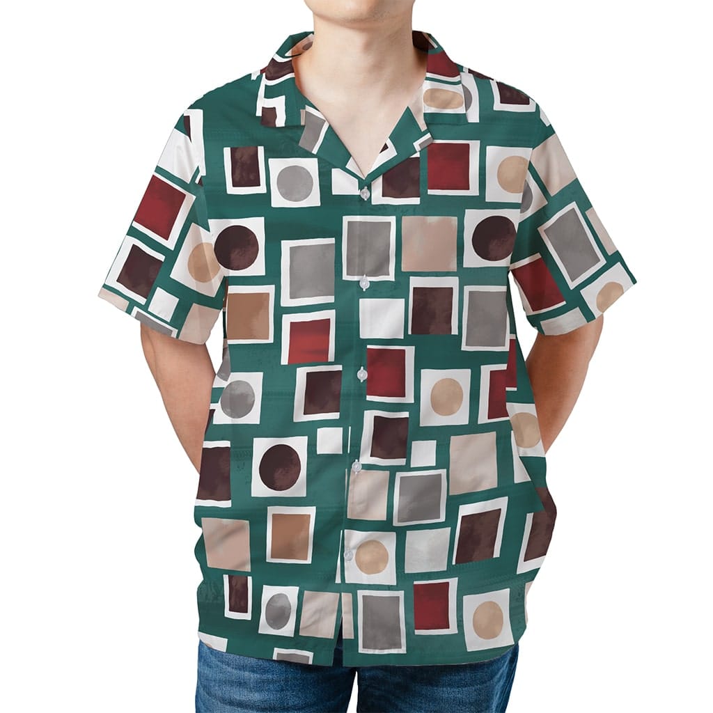 The Sopranos Tony Soprano Square Hem And Eye-Catching Geometric Pattern Hawaiian Shirt - Tazila