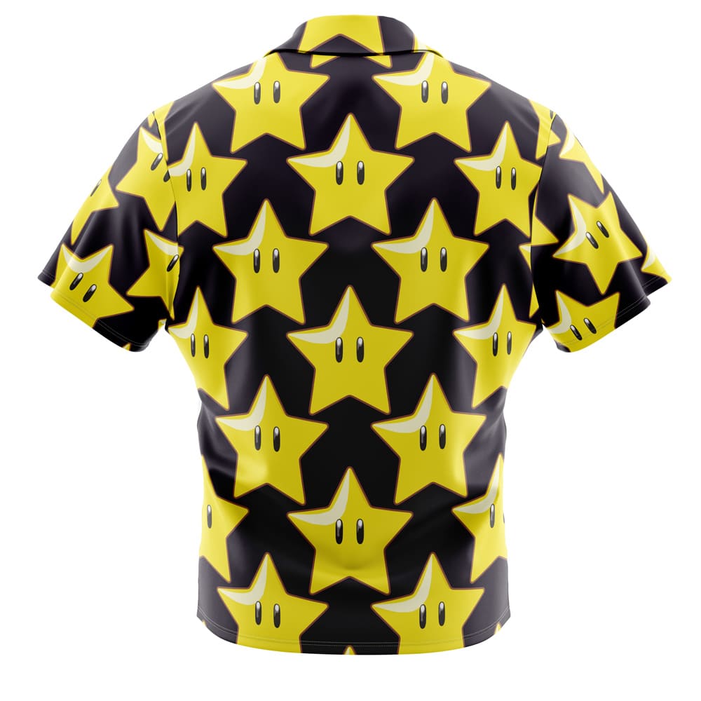 Star Super Mario Bros Button Up Hawaiian Shirt