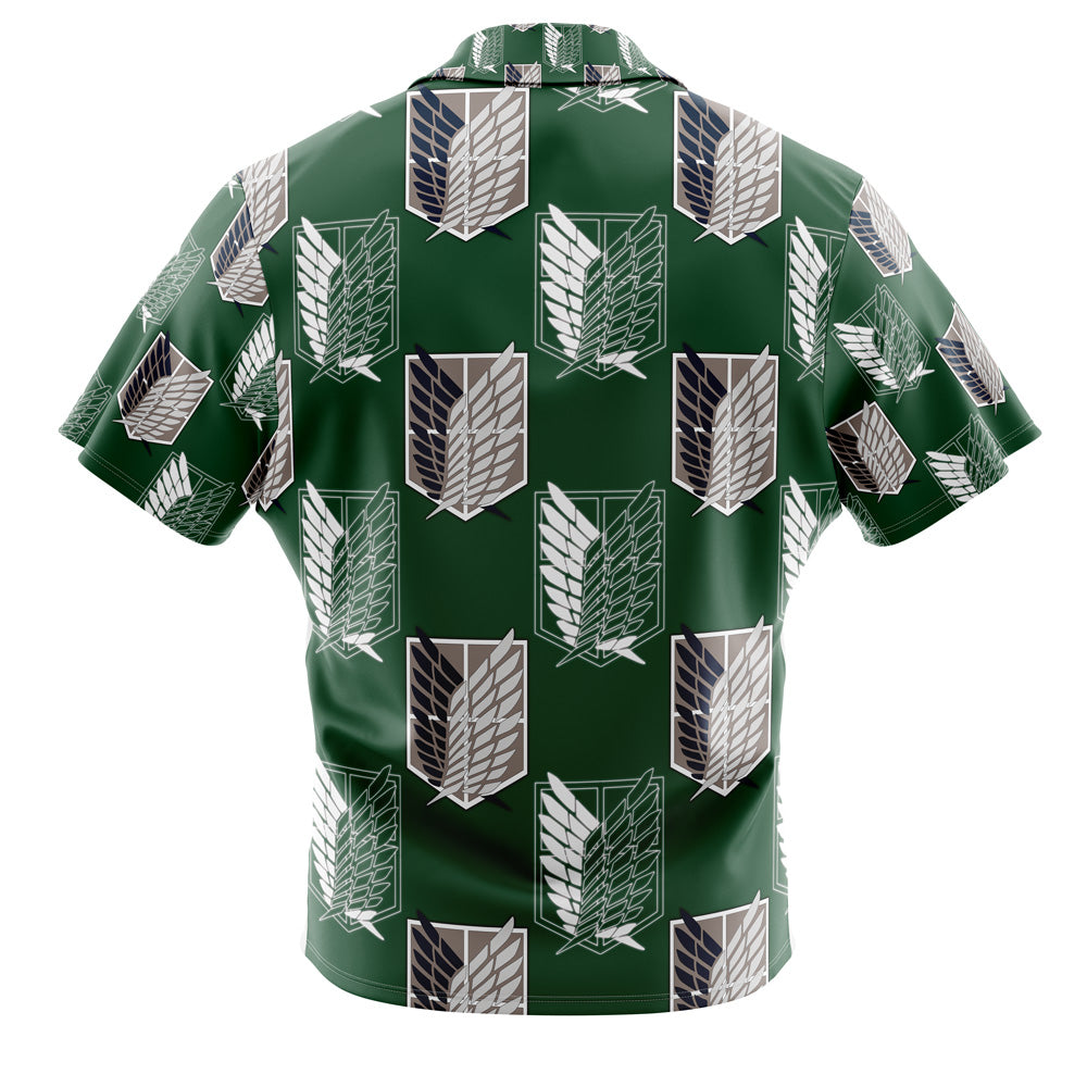 Survey Corps Attack on Titan Button Up Hawaiian Shirt