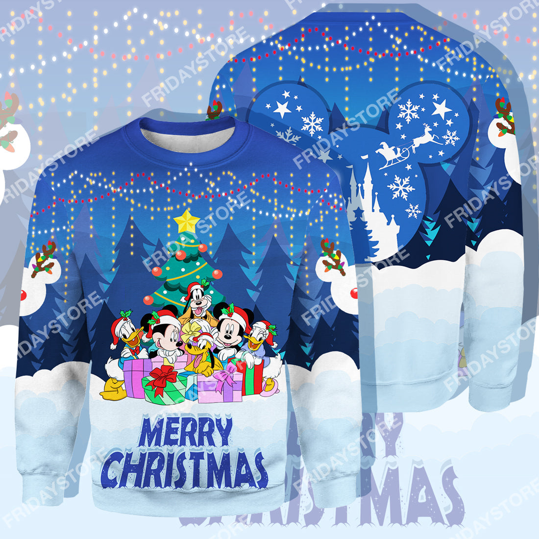 DN T-shirt Mouse And Friends Together Under Christmas Tree T-shirt High Quality DN MK Mouse Hoodie Sweater Tank