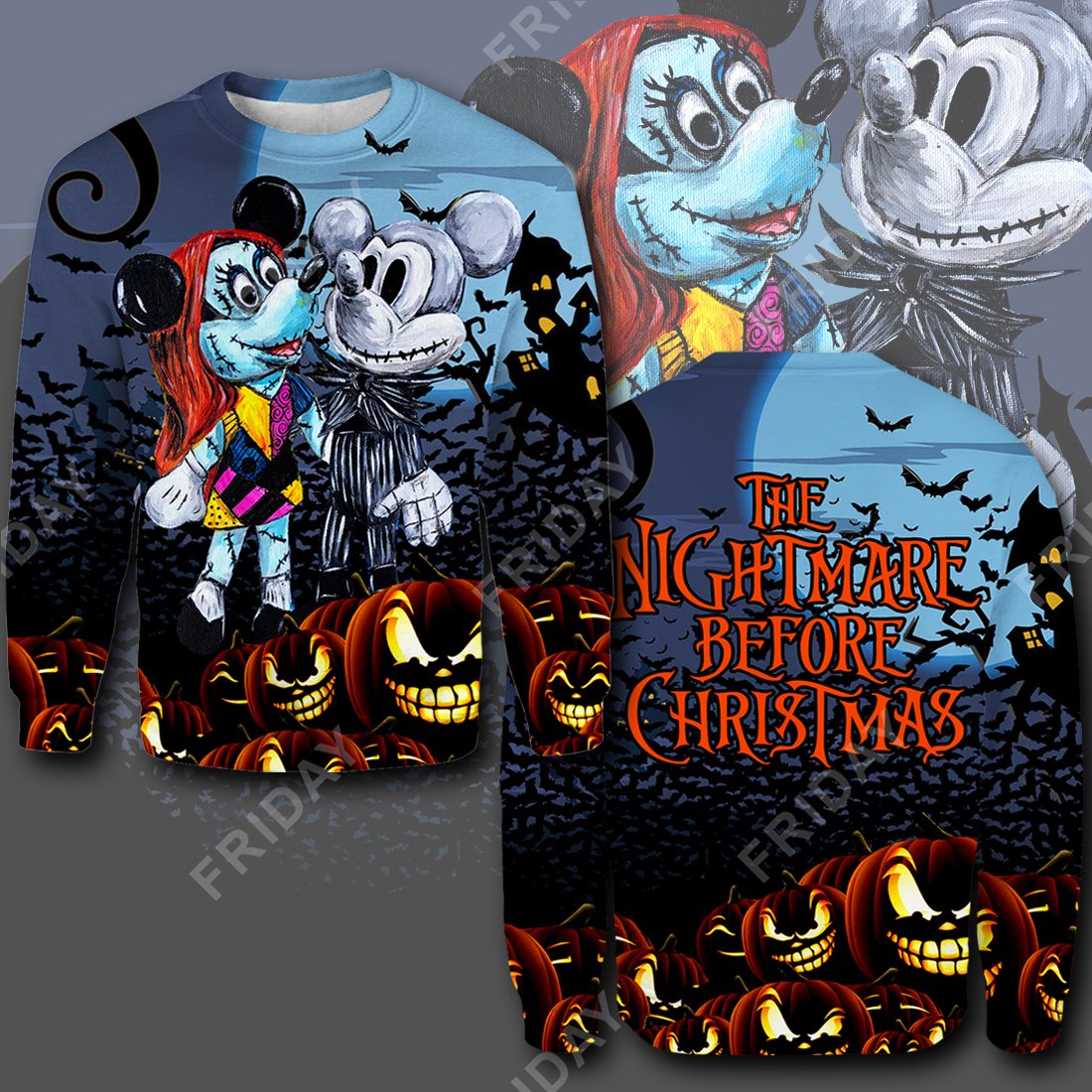 DN T-shirt Mouse Couple Night Of Halloween T-shirt Cool DN MK Mouse Hoodie Sweater Tank
