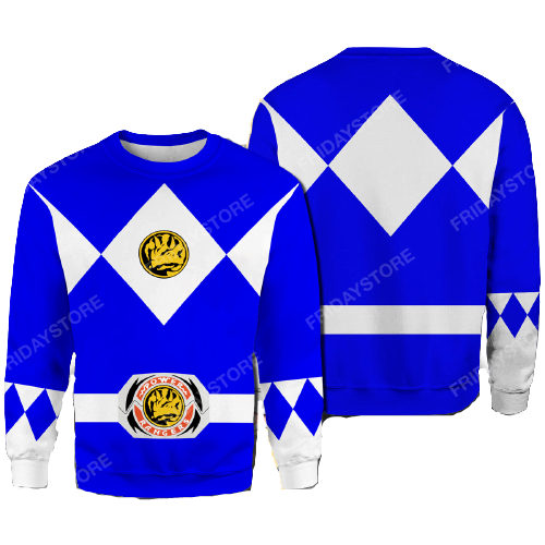 Power Ranger T-shirt Blue Power Ranger Costume T-shirt Power Ranger Hoodie