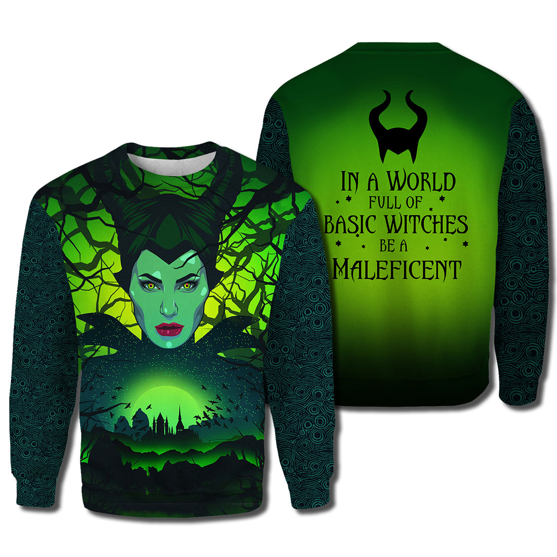 Maleficent T-shirt 3D Print Maleficent Green T-shirt Awesome DN Hoodie Sweater Tank