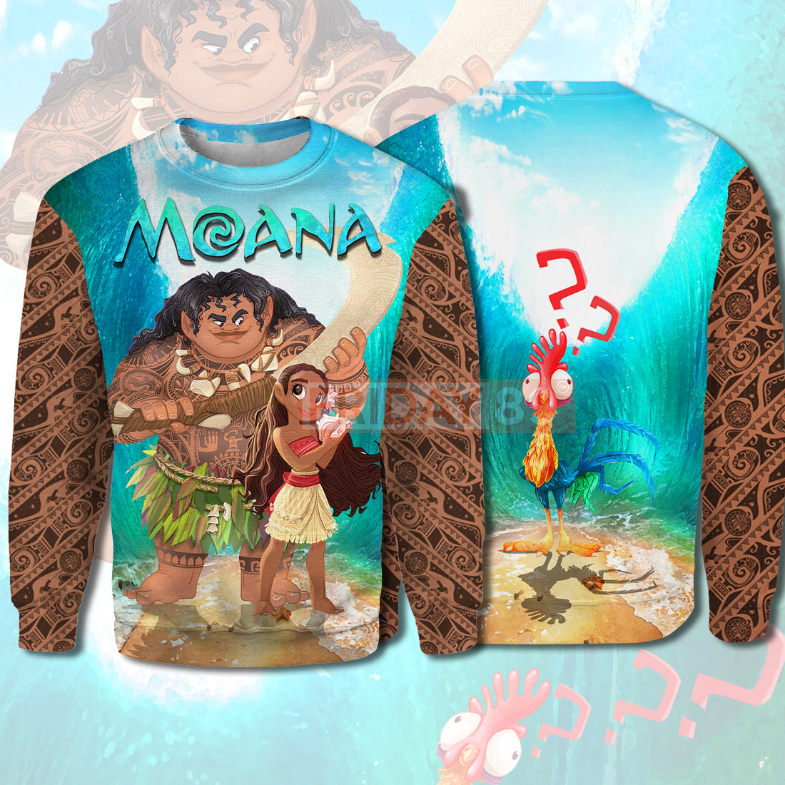 Moana T-shirt Princess Moana & Maui 3D Print T-shirt Awesome DN Hoodie Sweater Tank