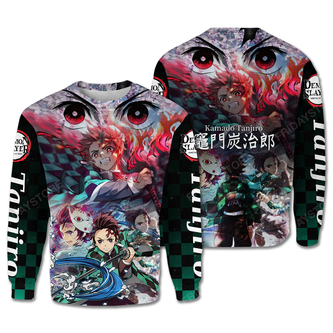 Demon Slayer T Shirt Kamado Tanjiro 3d Black Green Hoodie Demon Slayer Hoodie