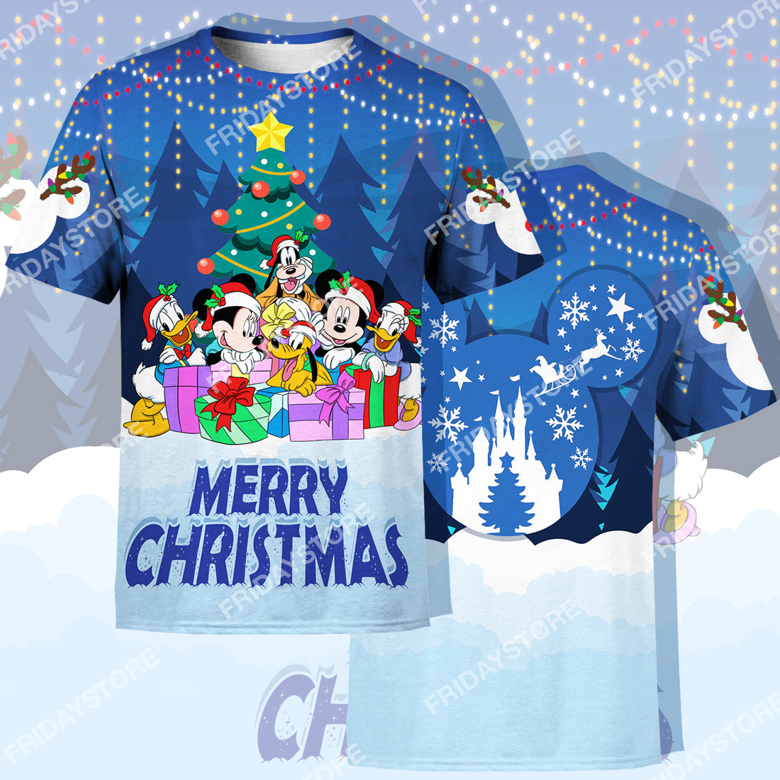 DN T-shirt Mouse And Friends Together Under Christmas Tree T-shirt High Quality DN MK Mouse Hoodie Sweater Tank