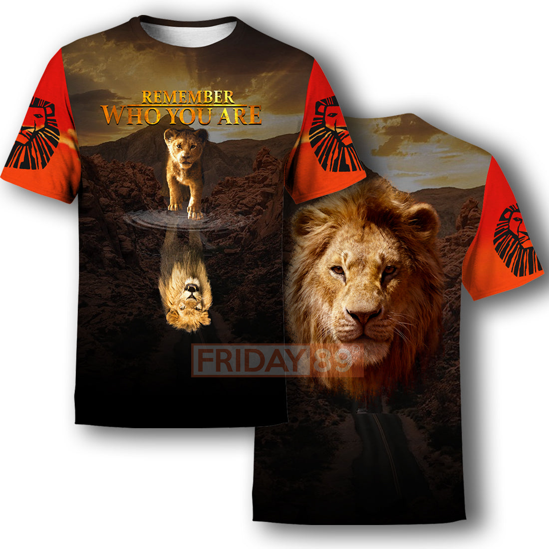 LK T-shirt Remember Who You Are Simba Lion Face 3D T-shirt Cool DN Hoodie Sweater Tank