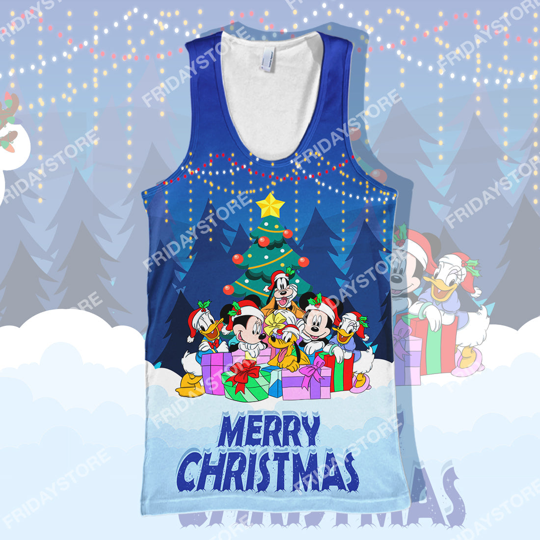 DN T-shirt Mouse And Friends Together Under Christmas Tree T-shirt High Quality DN MK Mouse Hoodie Sweater Tank