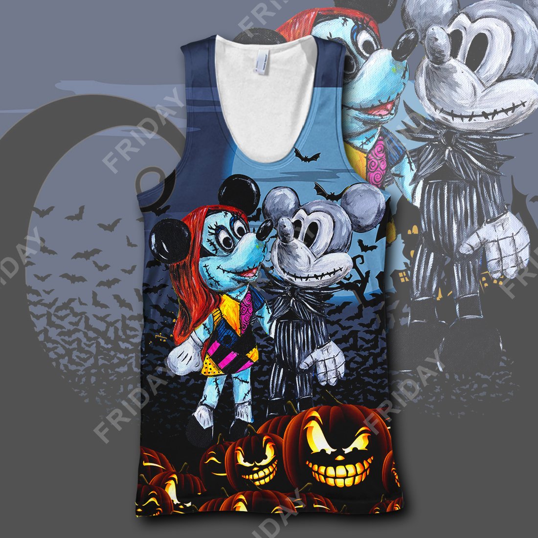 DN T-shirt Mouse Couple Night Of Halloween T-shirt Cool DN MK Mouse Hoodie Sweater Tank