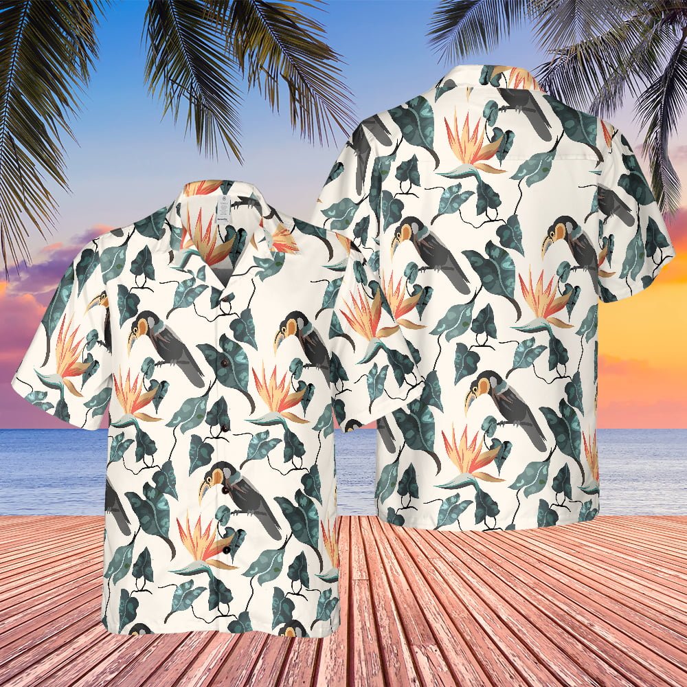 Magnum PI Thomas Magnum Tom Selleck Red Jungle Bird Hawaiian Shirt - Tazila