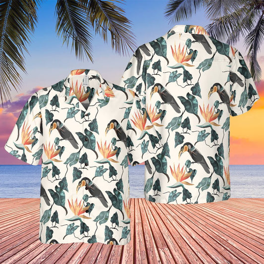 Magnum PI Thomas Magnum Tom Selleck Red Jungle Bird Hawaiian Shirt - Tazila