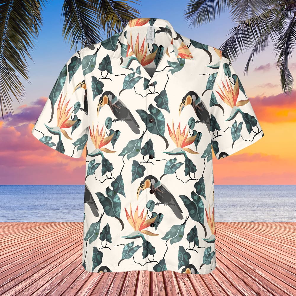 Magnum PI Thomas Magnum Tom Selleck Red Jungle Bird Hawaiian Shirt - Tazila
