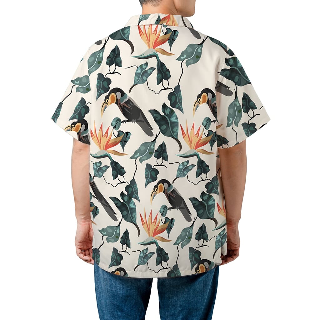 Magnum PI Thomas Magnum Tom Selleck Red Jungle Bird Hawaiian Shirt - Tazila