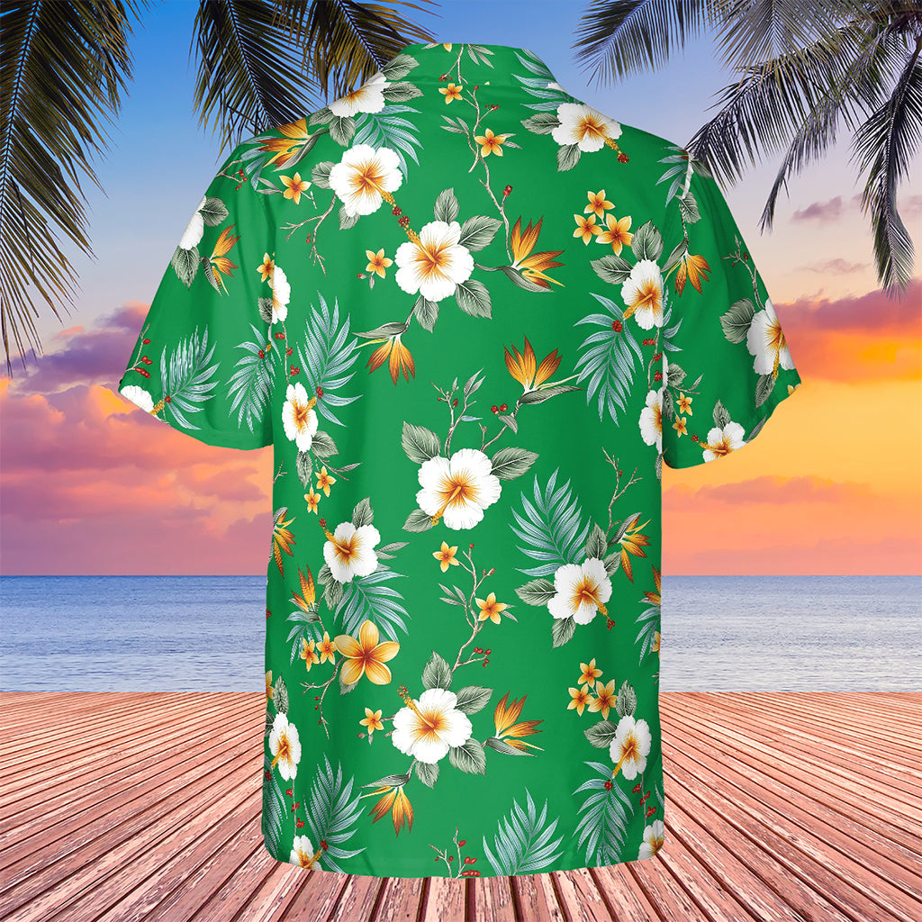 Day Shift Bud Jablonski Jamie Foxx Tropical Paradise Hibiscus Hawaiian Shirt - Tazila