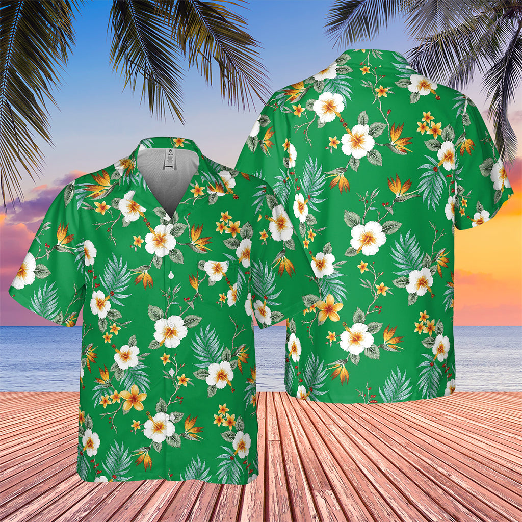 Day Shift Bud Jablonski Jamie Foxx Tropical Paradise Hibiscus Hawaiian Shirt - Tazila