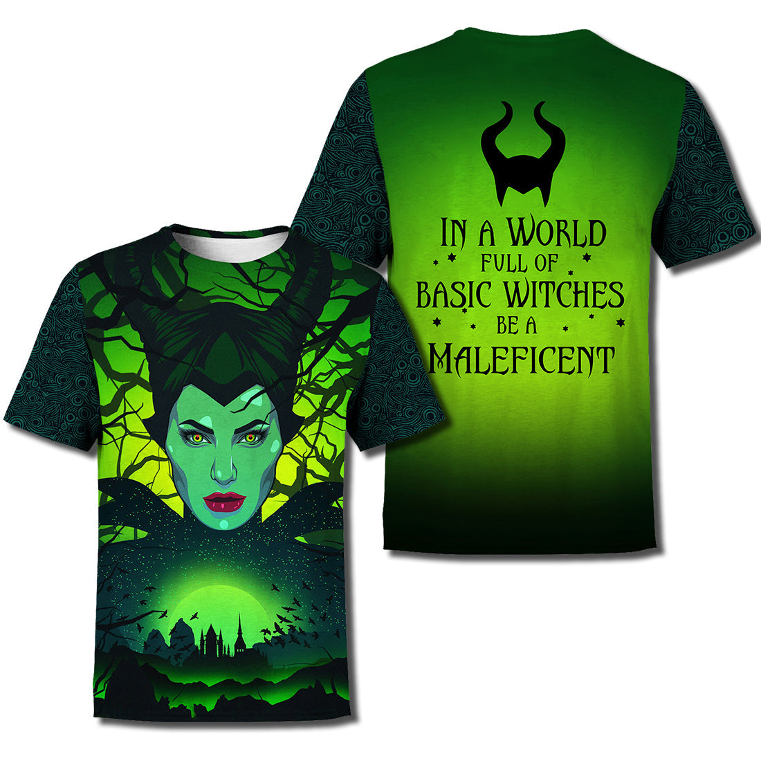 Maleficent T-shirt 3D Print Maleficent Green T-shirt Awesome DN Hoodie Sweater Tank