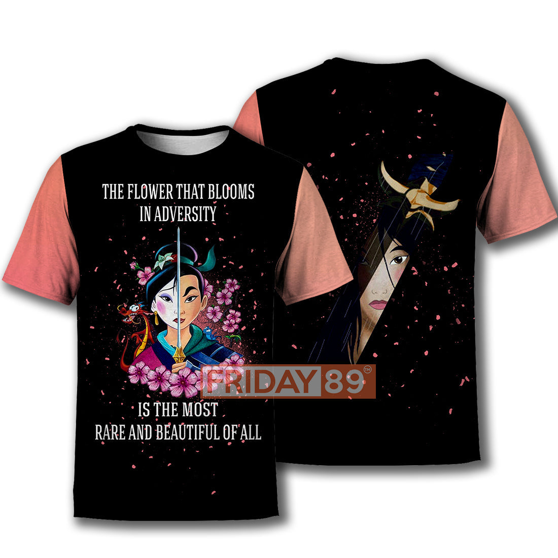 Mulan T-shirt Mulan DN Princess The Flower Blooms In Adversity Black Hoodie High Quality DN Hoodie Sweater Tank