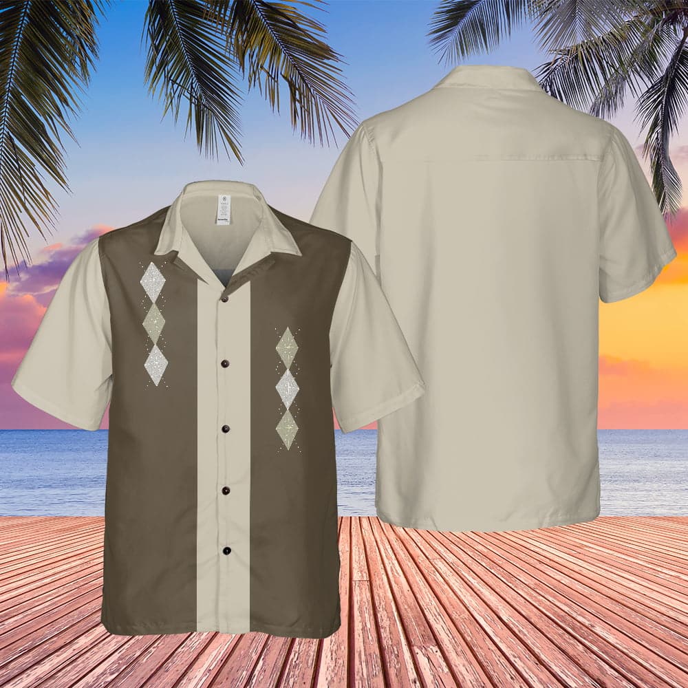 The Sopranos Tony Soprano Twinkle Diamond Striped Hawaiian Shirt - Tazila