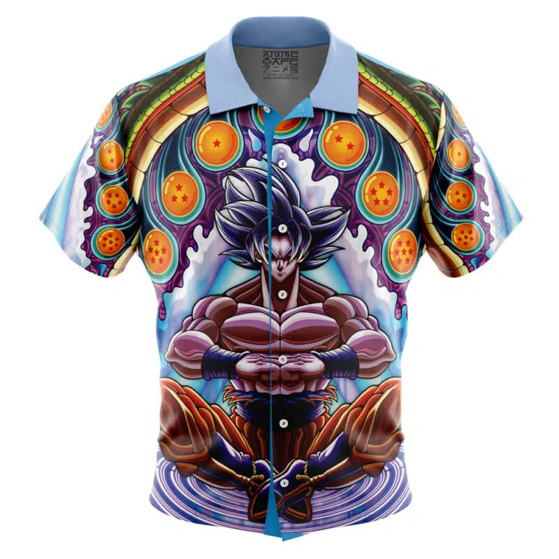 Trippy Ultra Instinct Goku Dragon Ball Z Button Up Hawaiian Shirt