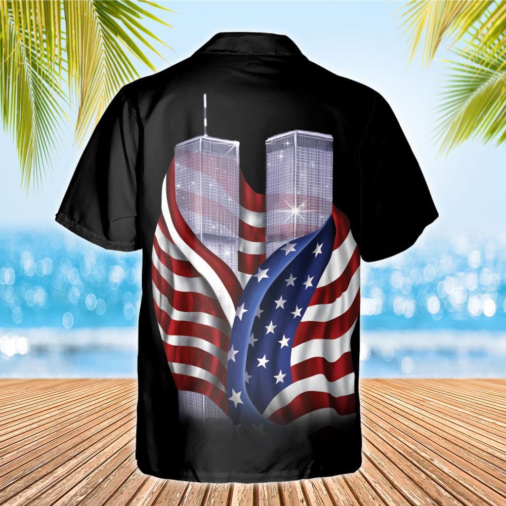 Gifury Patriot Day Hawaiian Shirt 9/11 Never Forget American Flag Black Hawaii Aloha Shirt September 11th Hawaii Shirt Patriot Day Apparel 2022