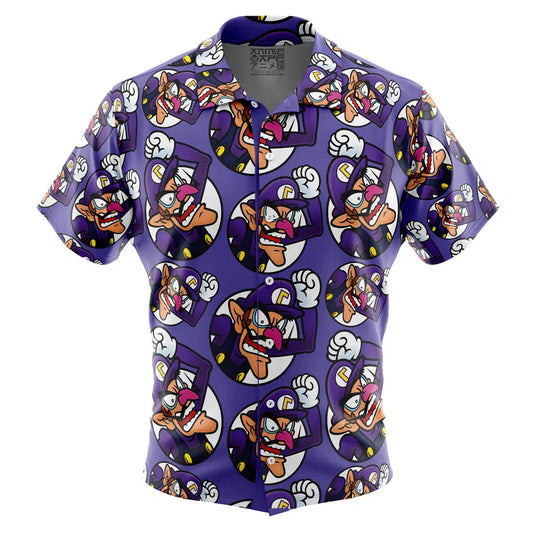 Waluigi Super Mario Bros Button Up Hawaiian Shirt