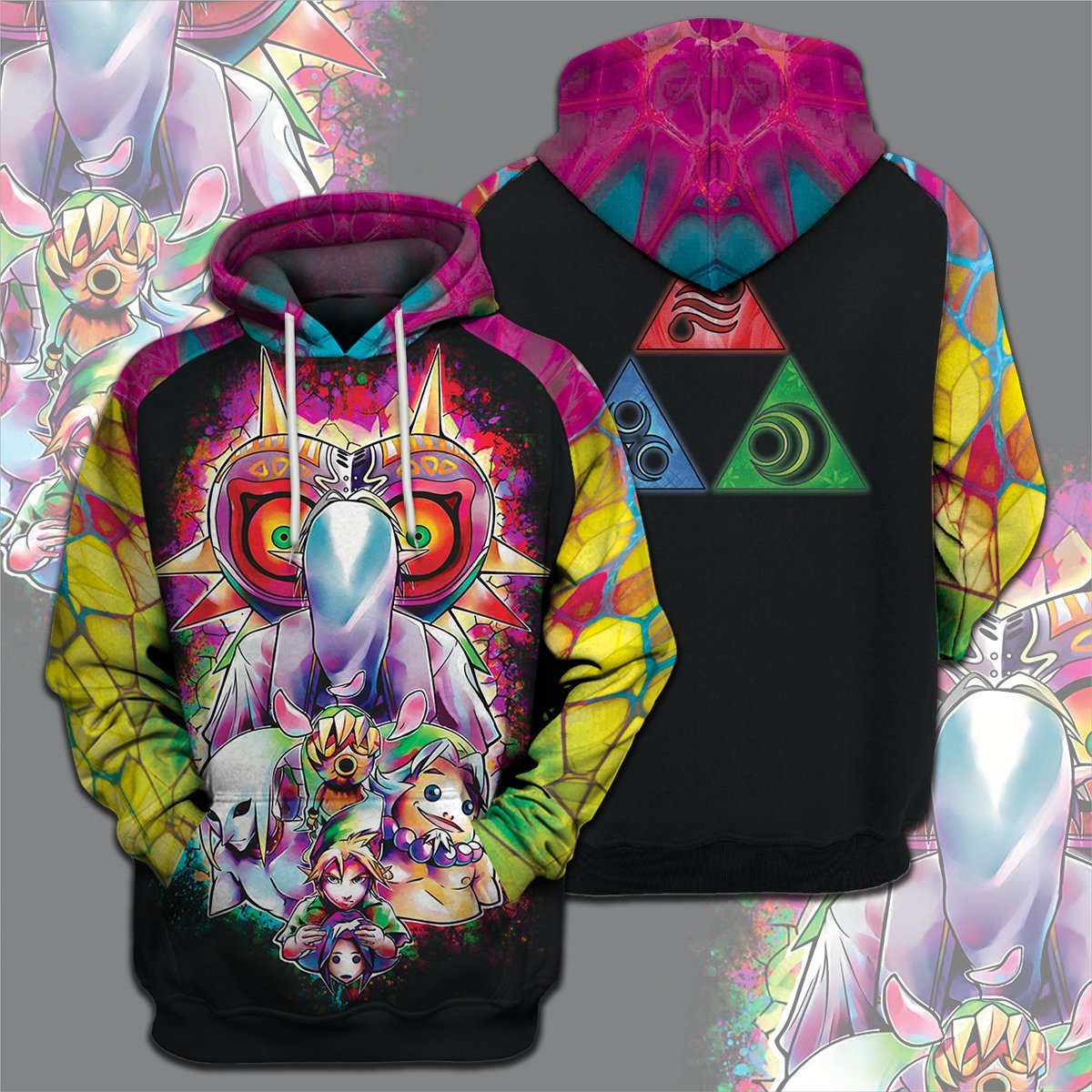 Legend Of Zelda T-shirt Dark Link Majora's Mask Goddess Pearls Triforce Symbol T-shirt Legend Of Zelda Hoodie