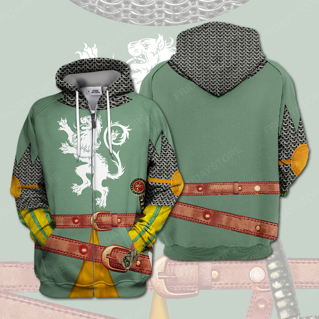 Men's Historical Hoodie Medieval Knight T-shirt Hoodie