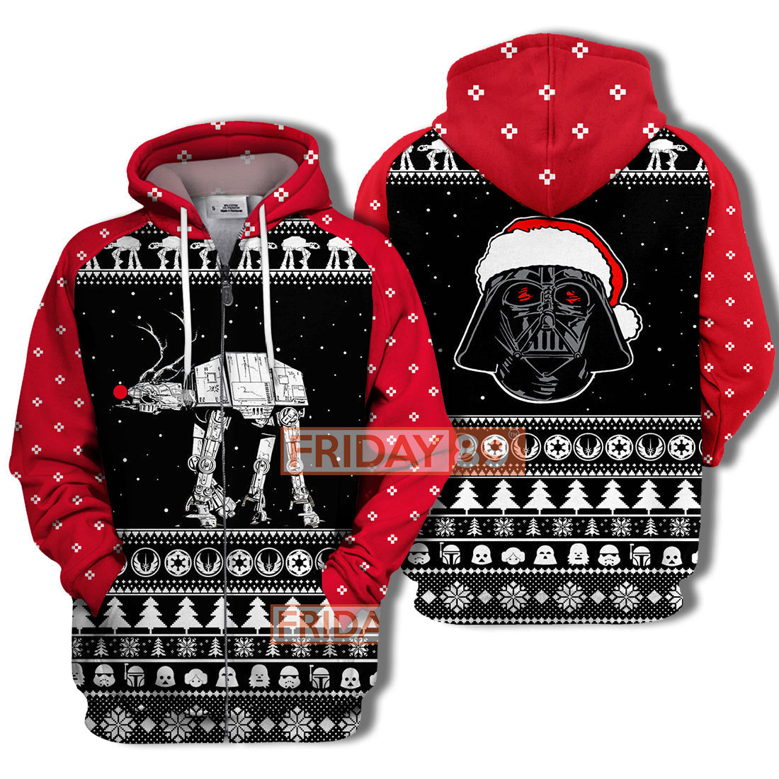SW T-shirt SW Rudolph ATAT Walker & Santa D.Vader T-shirt Awesome SW Hoodie Sweater Tank 2025