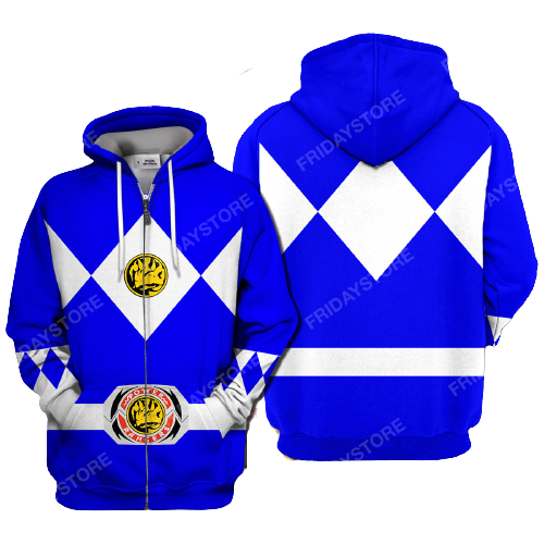 Power Ranger T-shirt Blue Power Ranger Costume T-shirt Power Ranger Hoodie