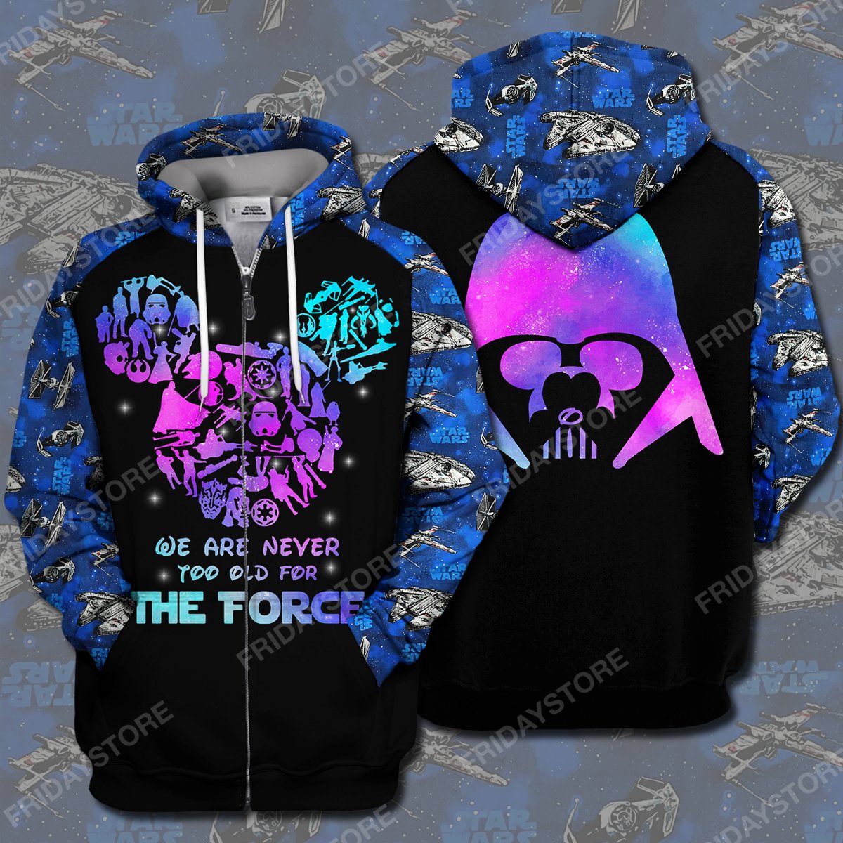 SW We Are Never Too Old For The Force All Over Print Hoodie T-shirt